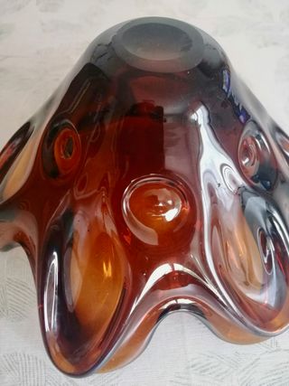 Centro de mesa de cristal de Murano vintage.