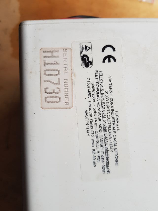 SANISPLIT 3 TRITURATORE  WC e scarichi bagno 24V