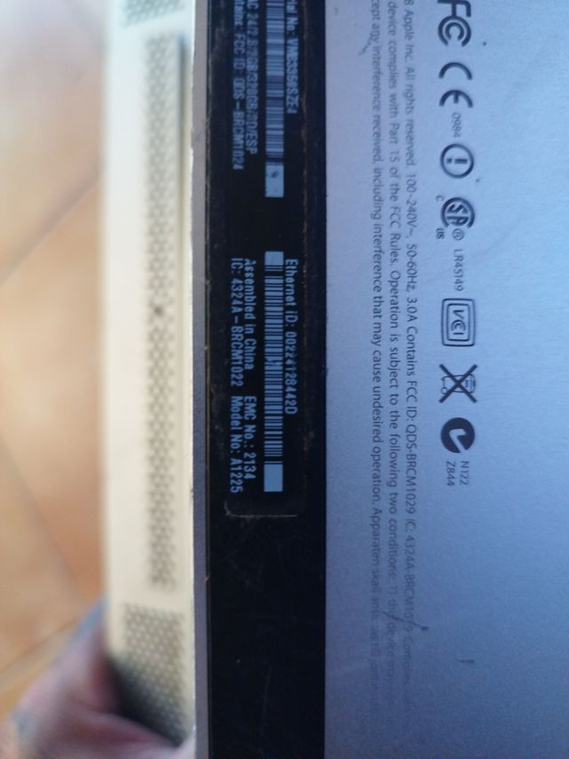 ordenador Mac para piezas o reparar