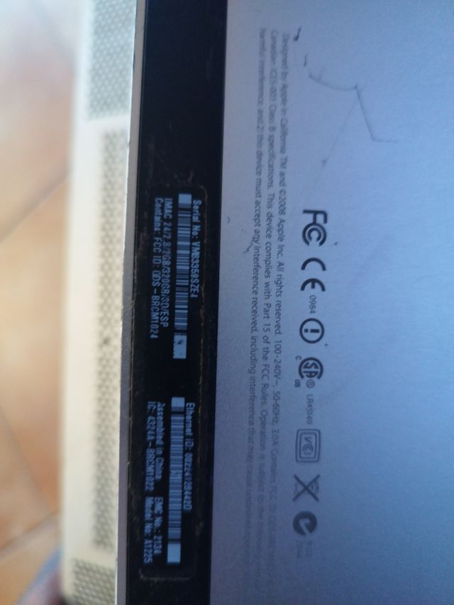 ordenador Mac para piezas o reparar