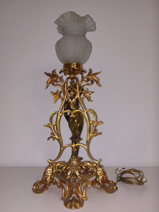 Lámpara antigua de bronce 70 cms