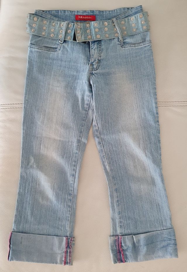 Pantalón vaquero azul tobillero 36