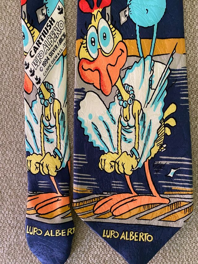 Cravatta Vintage Lupo Alberto Seta