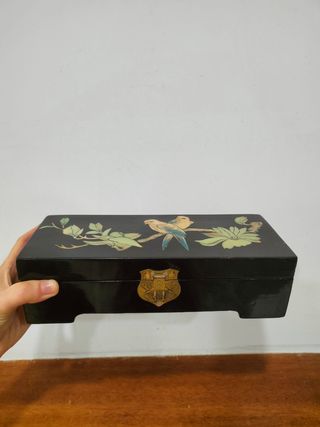 Antiguo caja joyero lacado nácar Oriental