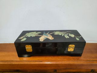 Antiguo caja joyero lacado nácar Oriental