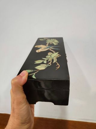 Antiguo caja joyero lacado nácar Oriental