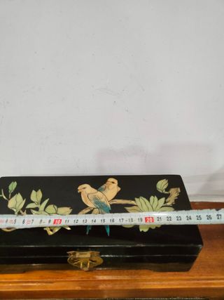 Antiguo caja joyero lacado nácar Oriental
