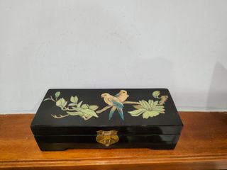 Antiguo caja joyero lacado nácar Oriental