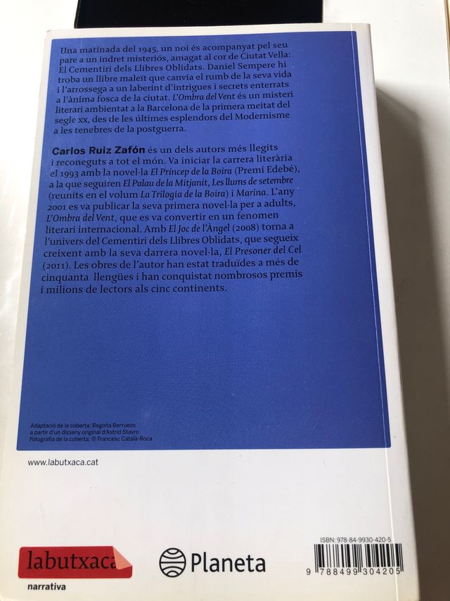 la sombra del viento de Carlos Ruiz Zafon