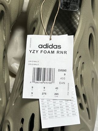 Adidas Yeezy Foam RNR Stone Salt, 43