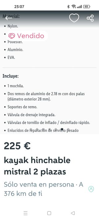 Kayak hinchable