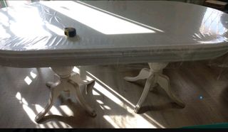 Mesa rústica lacada extensible