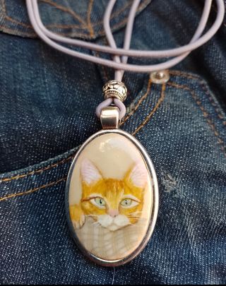 Colgante con mini retrato gato