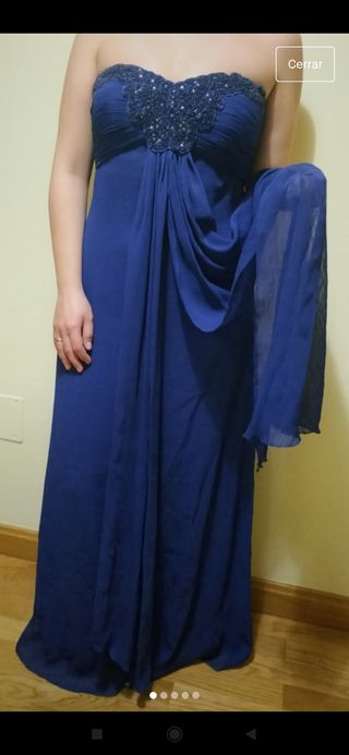 Vestido de fiesta largo palabra de honor