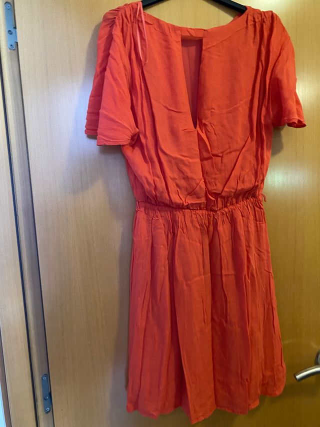 vestido naranja mango talla s