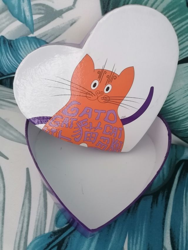 Caja corazon Gato (a loja do prego gato)