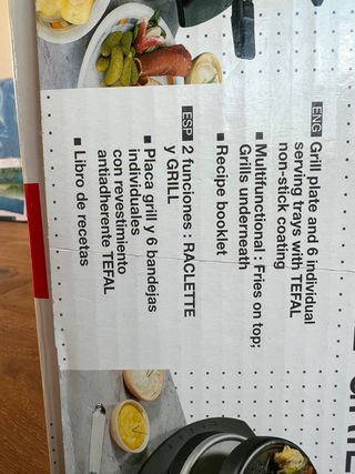 tefal raclette grill 6 personas