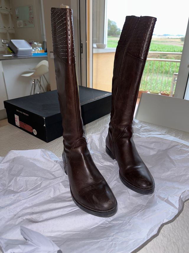 Botas de piel marrón Bruno Premi