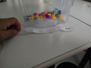 Pecera chiquitina con piedras de colores