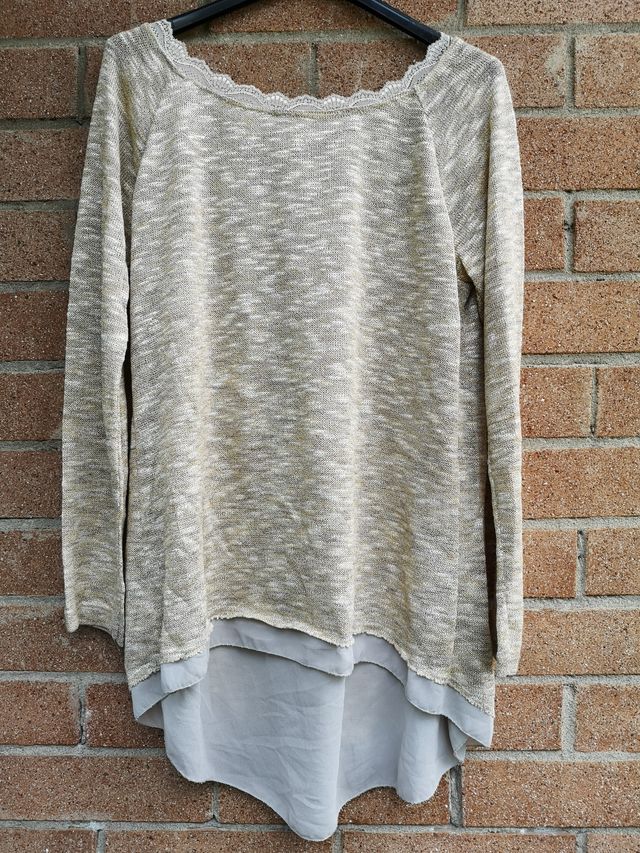 Blusa elegante, con Lurex Made in Italy