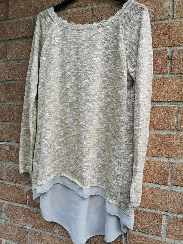 Blusa elegante, con Lurex Made in Italy