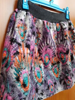 Falda corta multicolor 