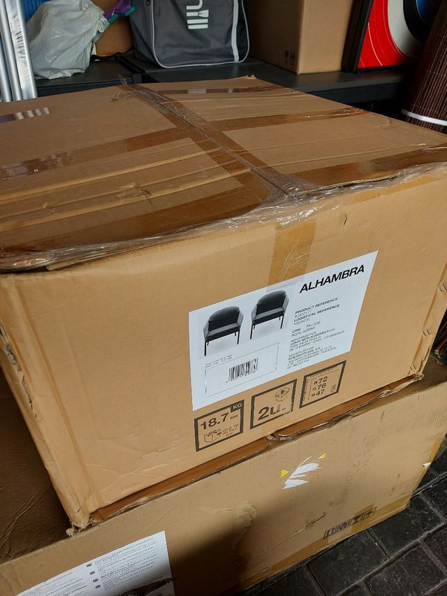 Set 2 sillas de jardín de acero Alhambra gris