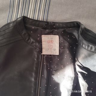 Cazadora negra polipiel niña 11/12 años