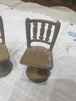 Miniature sedie ottone vintage bambole