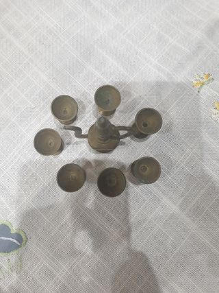  teiera coppe vintage ottone bambole 