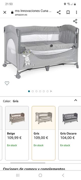 Cuna de viaje MS + colchón lemur 60x120