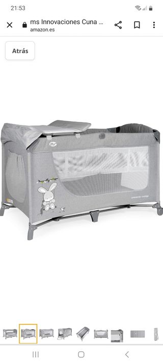 Cuna de viaje MS + colchón lemur 60x120