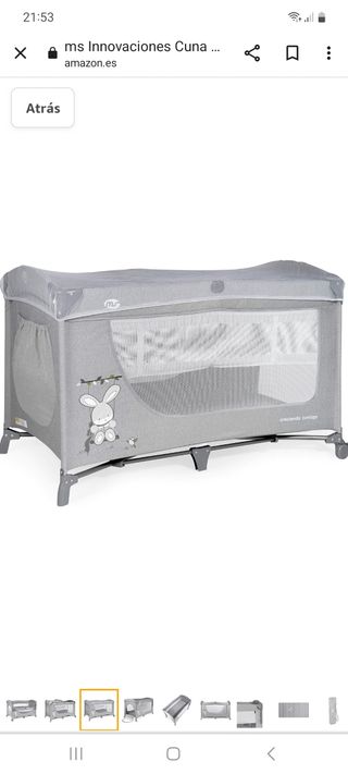 Cuna de viaje MS + colchón lemur 60x120