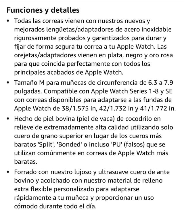 Correa cuero Appel Watch Longvandon