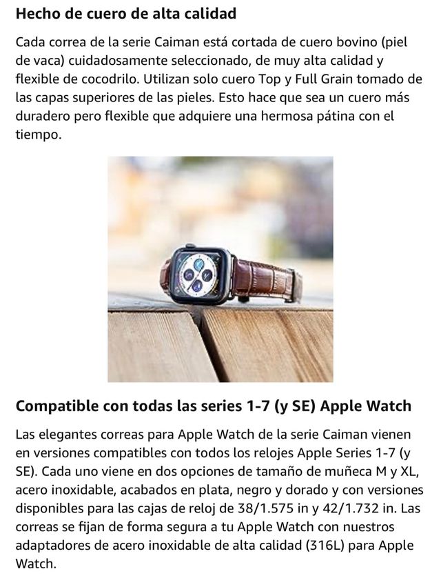 Correa cuero Appel Watch Longvandon