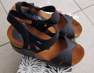 Sandalias negras plataforma comoda