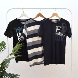 Lote 3 camisetas hombre talla M azul marino