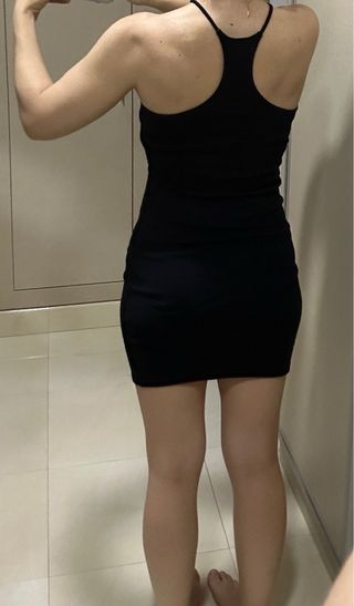 vestido negro halter zara