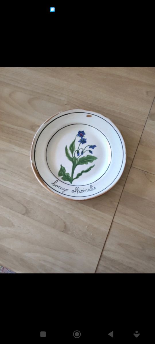 Piatto dipinto a mano anni 50