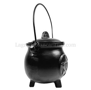 Caldero Mágico Grande Pentáculo Hierro Colado