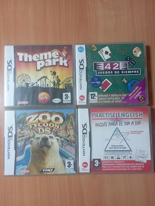 Consola Nintendo ds + cargador + 4 juegos