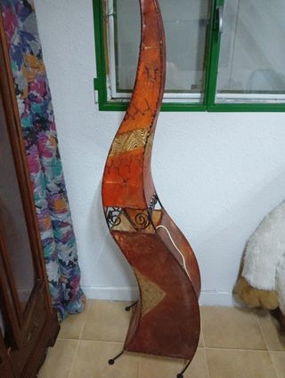 Lampara marroquí forja y piel