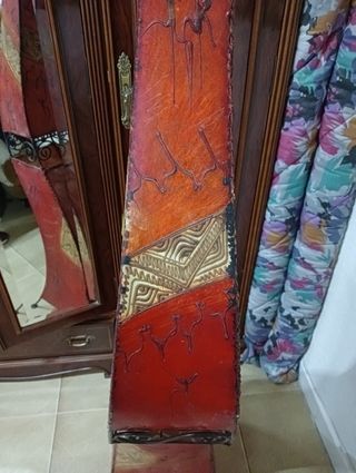 Lampara marroquí forja y piel