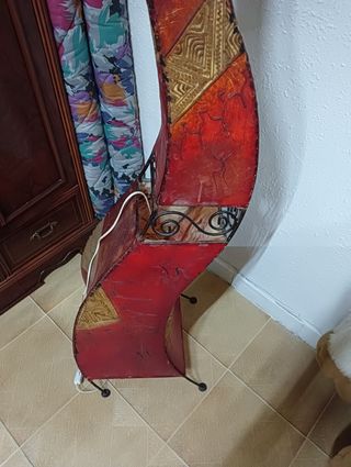 Lampara marroquí forja y piel