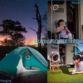 Ventilador de camping con Luz y trípode flexible