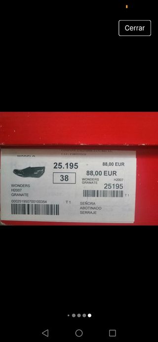 Zapatos Wonders serraje rojo.