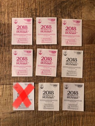 Lote cromos Panini 2016-2018-2020 EURO Mundial