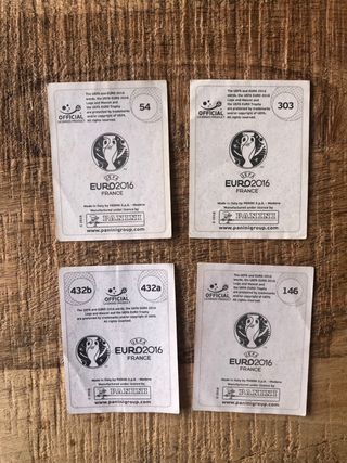 Lote cromos Panini 2016-2018-2020 EURO Mundial