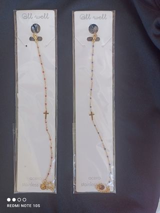 Pulseras acero cruz. Dispongo de 11 unidades 