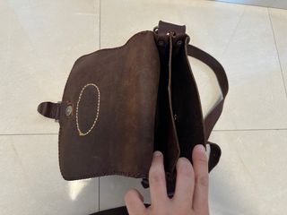 bolso piel vacuno y piedra